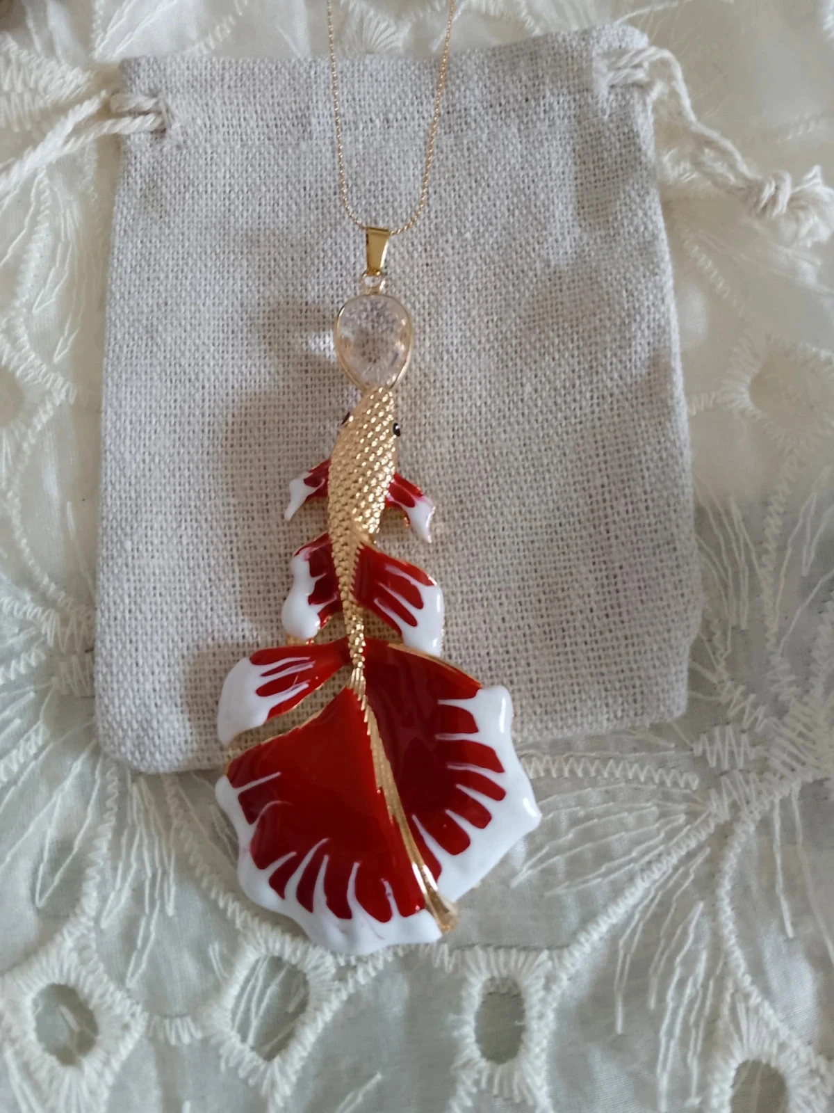 Collier poisson avec pierre de cristal de roche – photo 4